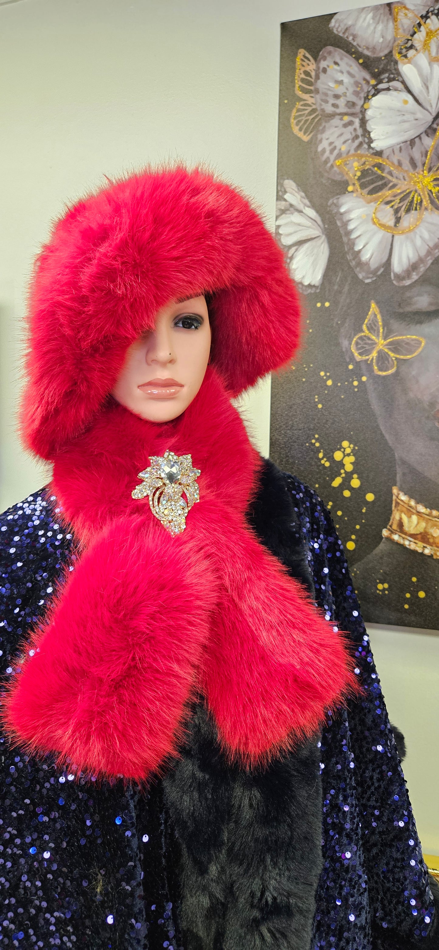 Red Fur Hat