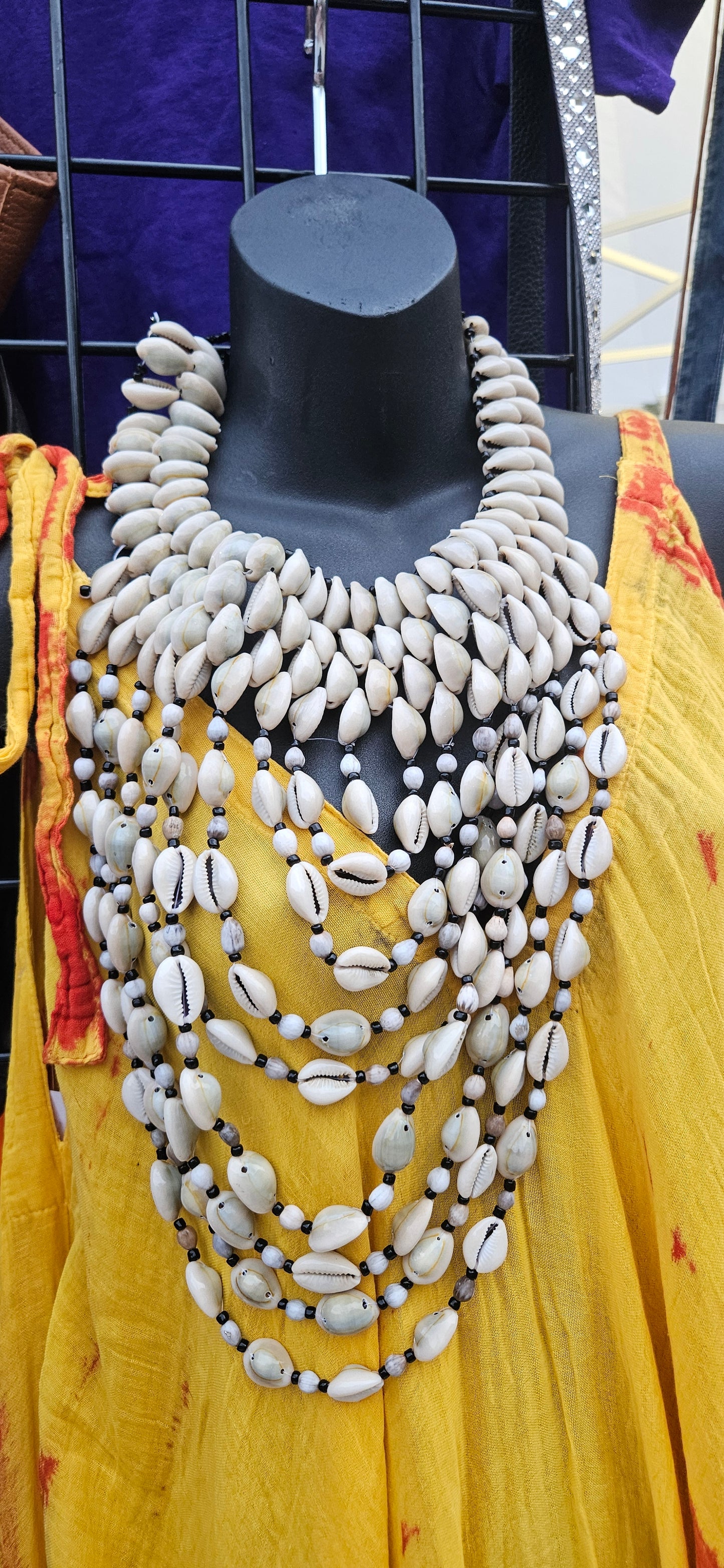 Cowrie Shell Waterfall Necklace