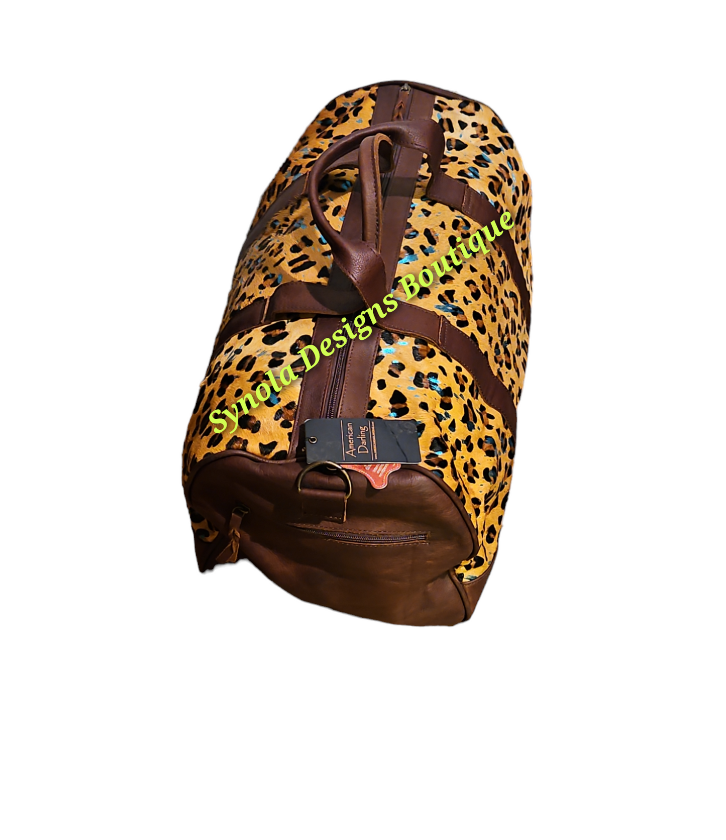 American Darling Leopard Calf Hair Travel Tote Bag