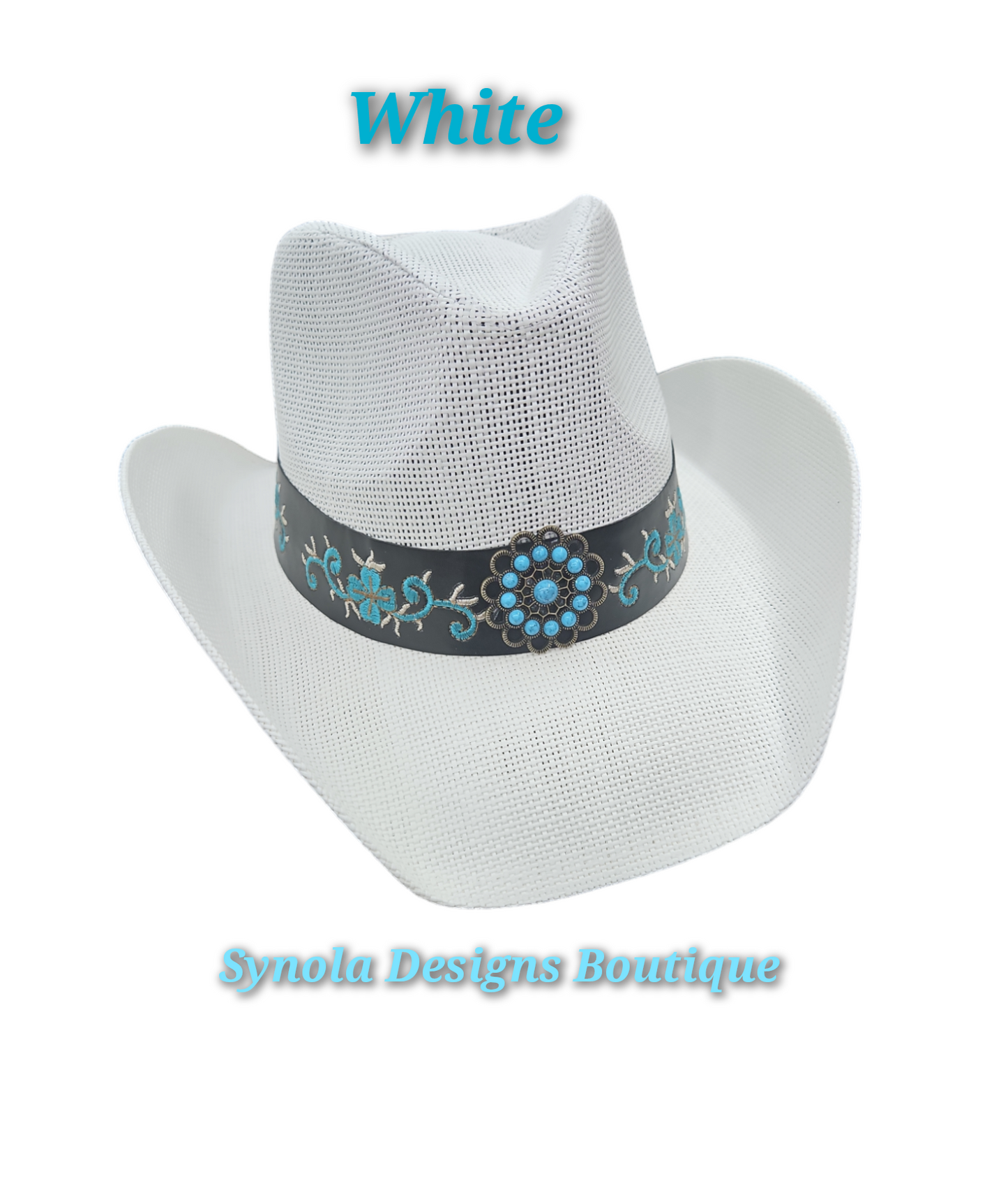 White Cowboy Straw Hat