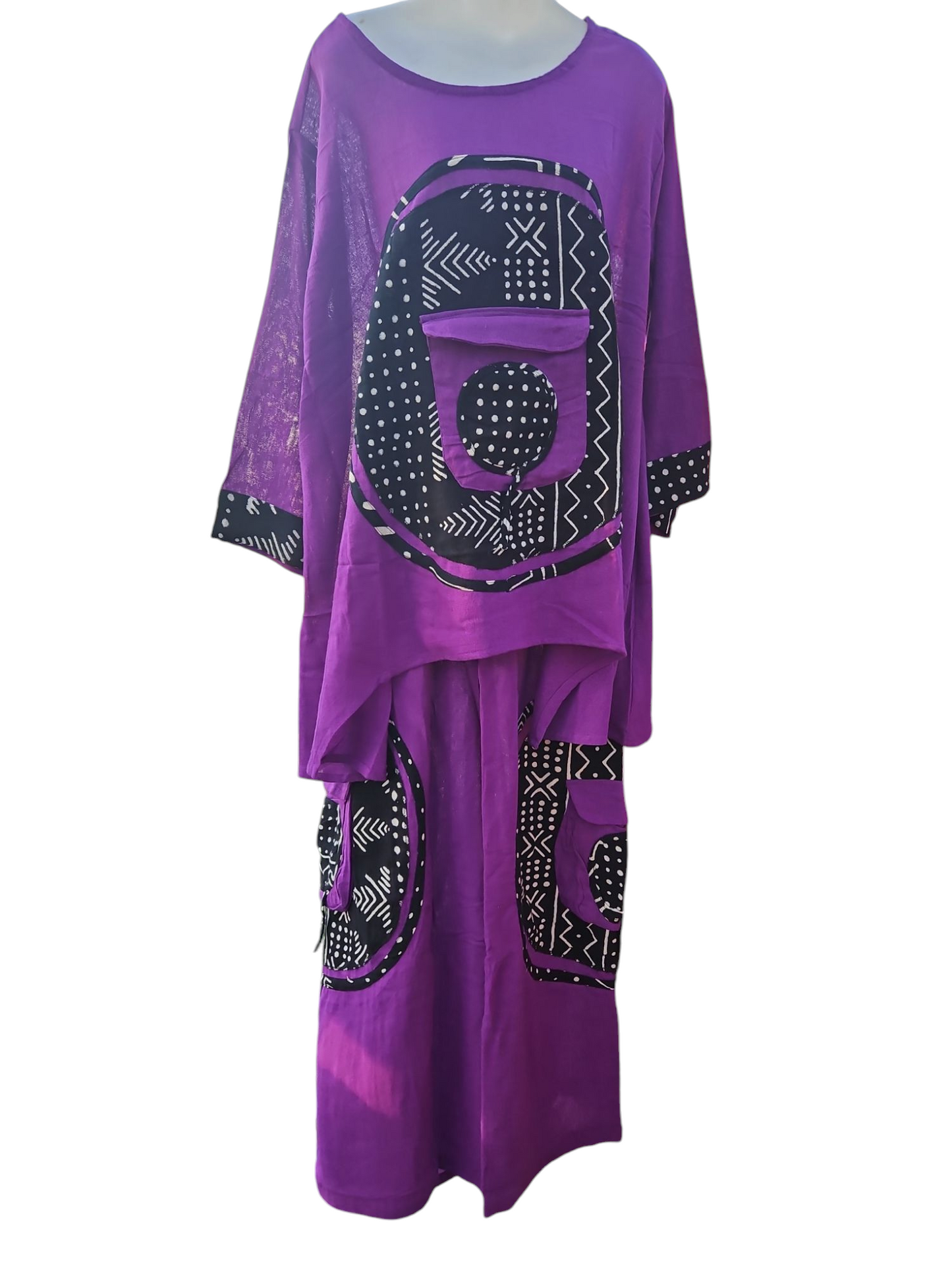 Green African Mudcloth Pant Set