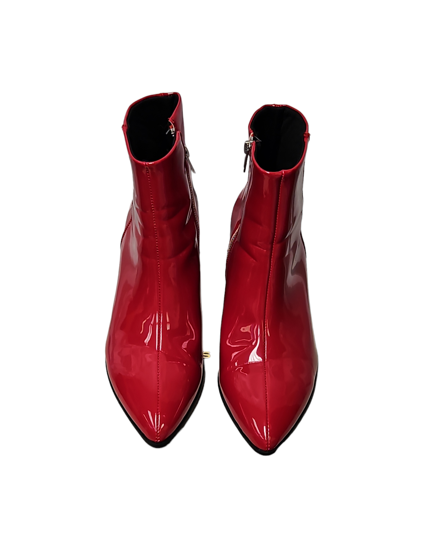 Asos Red Patent Leather Booties Size 9