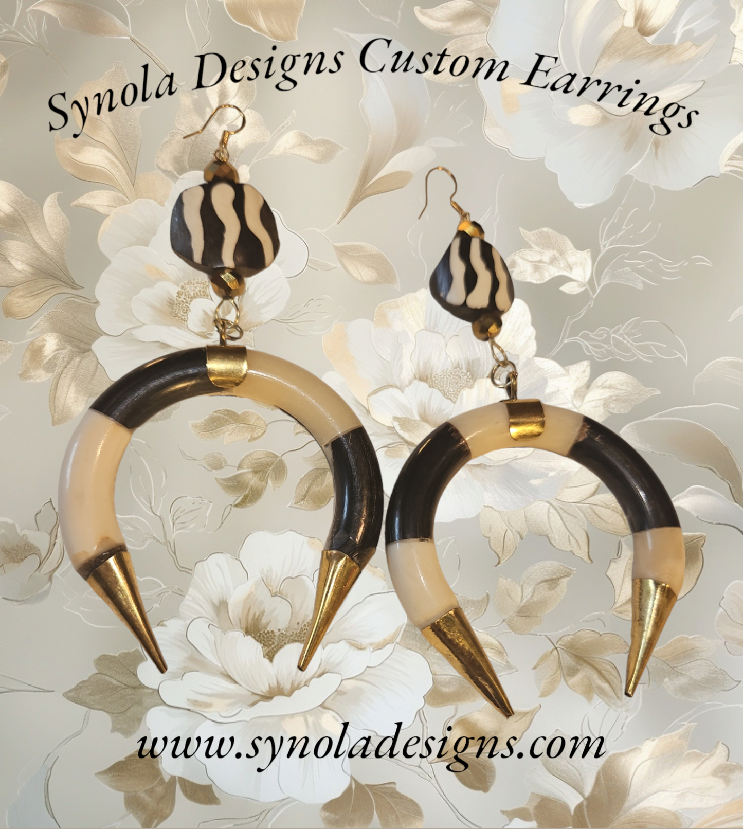 Bone Horn Earrings