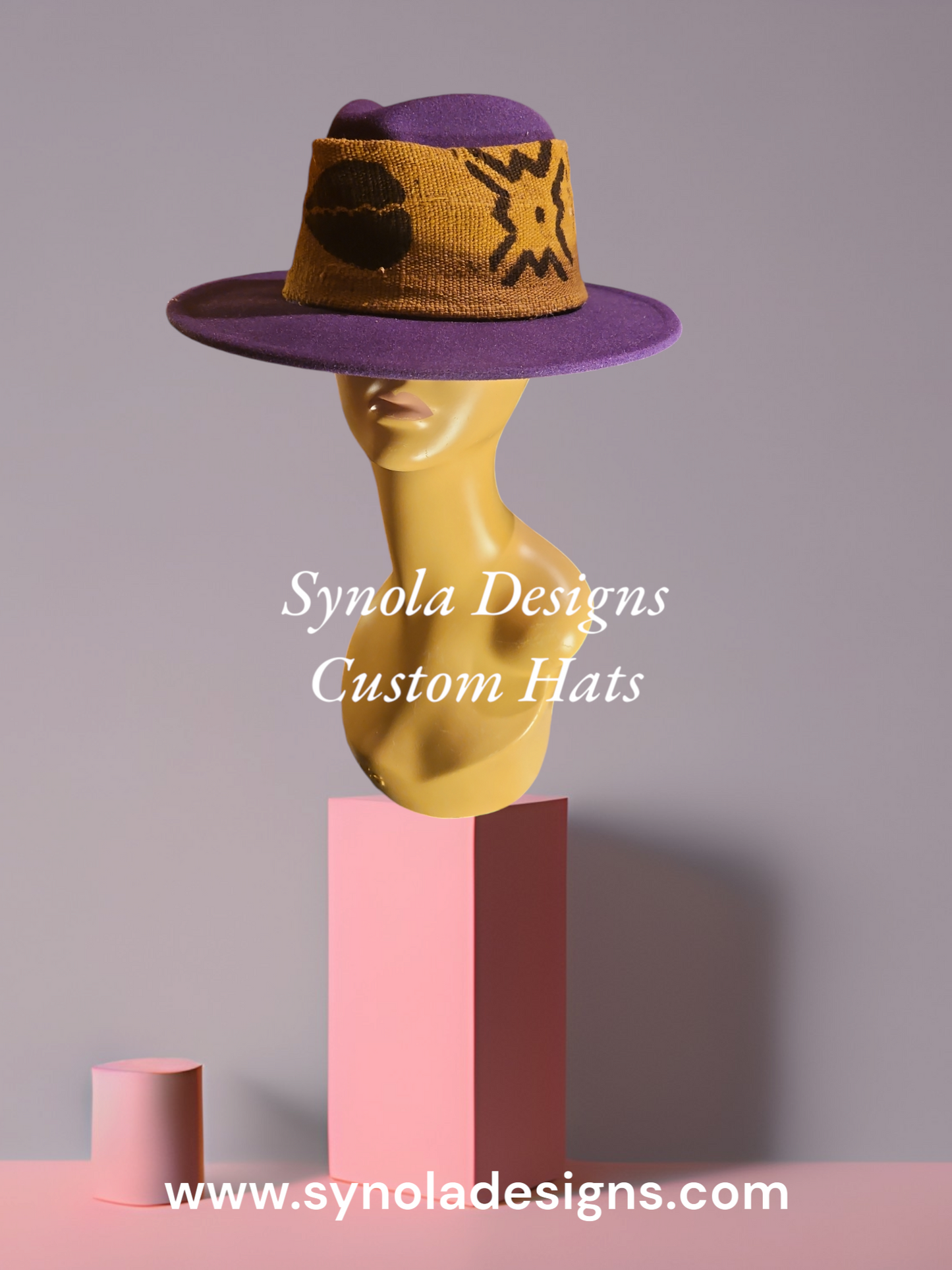Purple Mudcloth Fedora Hat