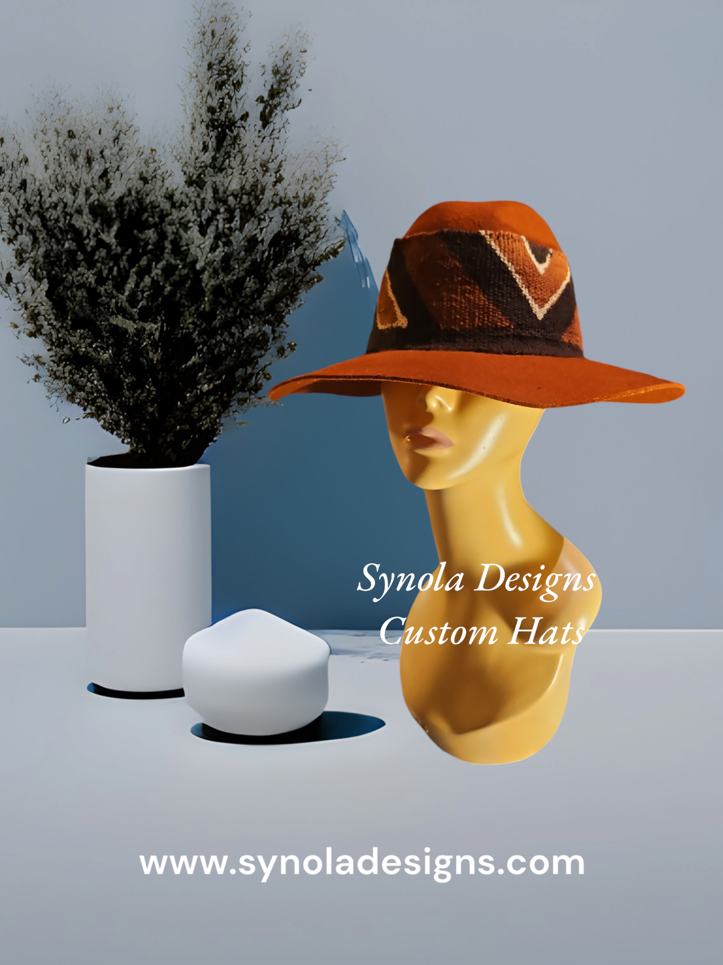 Brown Mudcloth Fedora Hat