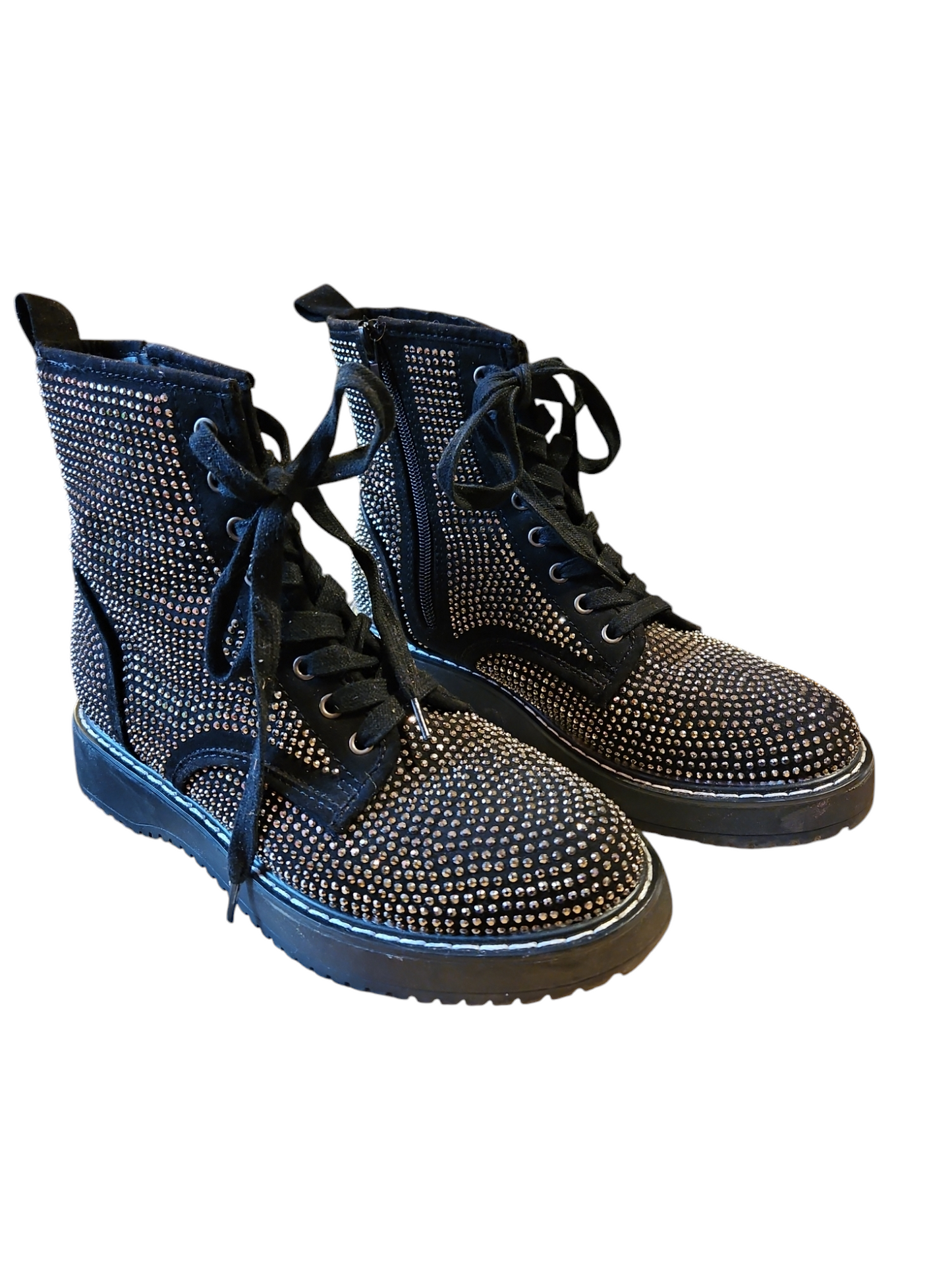 Madden Girl Kurrt Rhinestone Combat Boots Sz 7.5