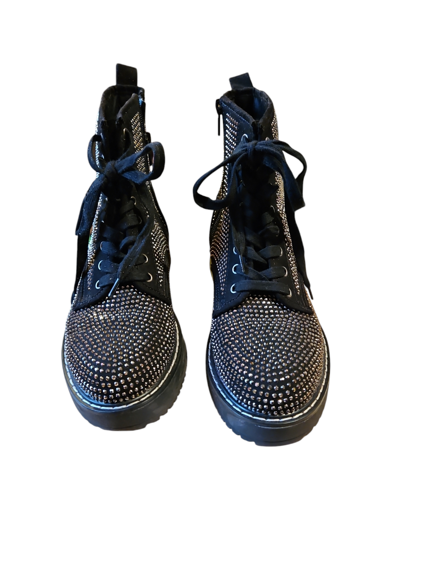 Madden Girl Kurrt Rhinestone Combat Boots Sz 7.5