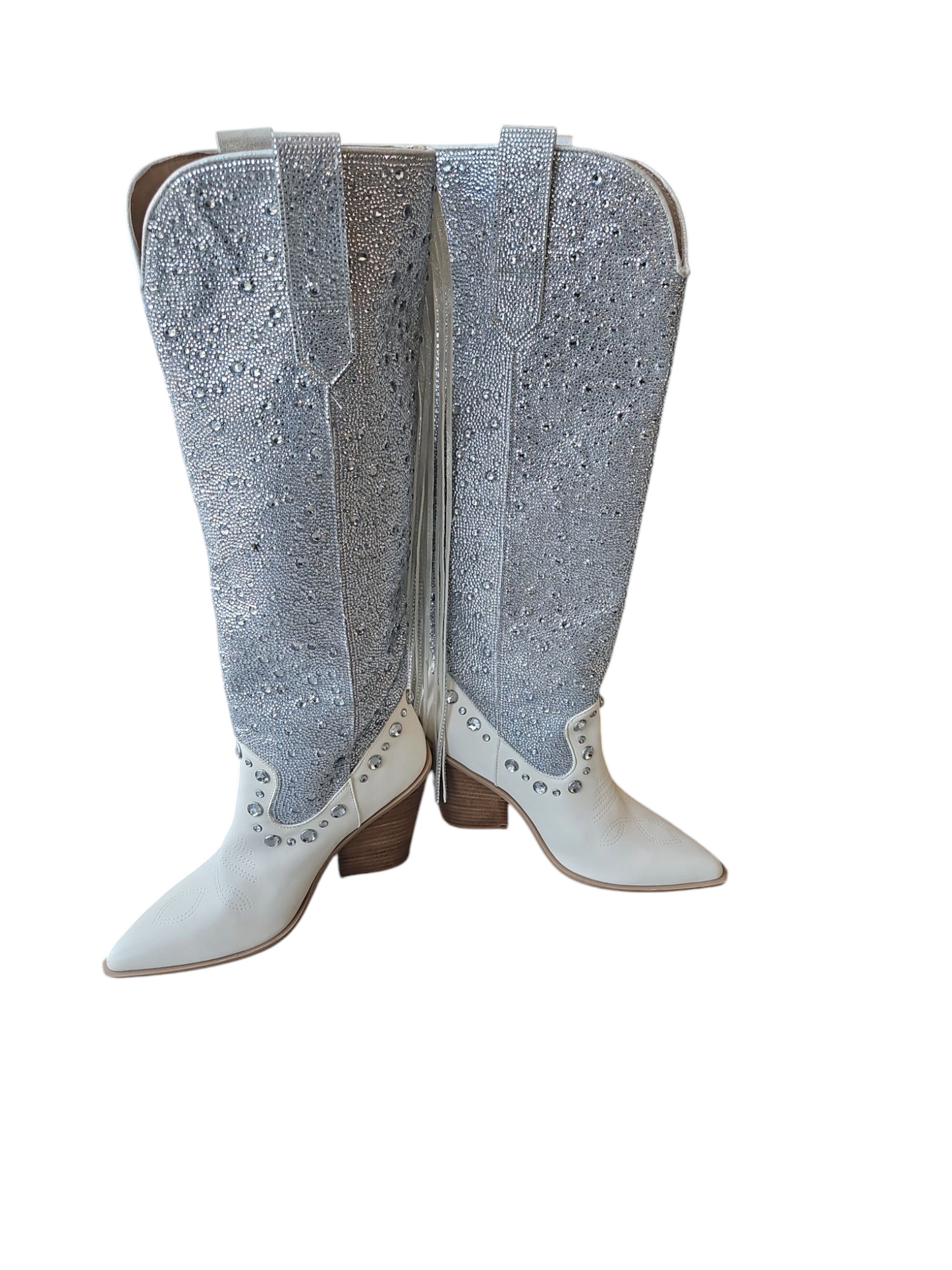 Steve Madden White Lext Western Boots Sz 7.5