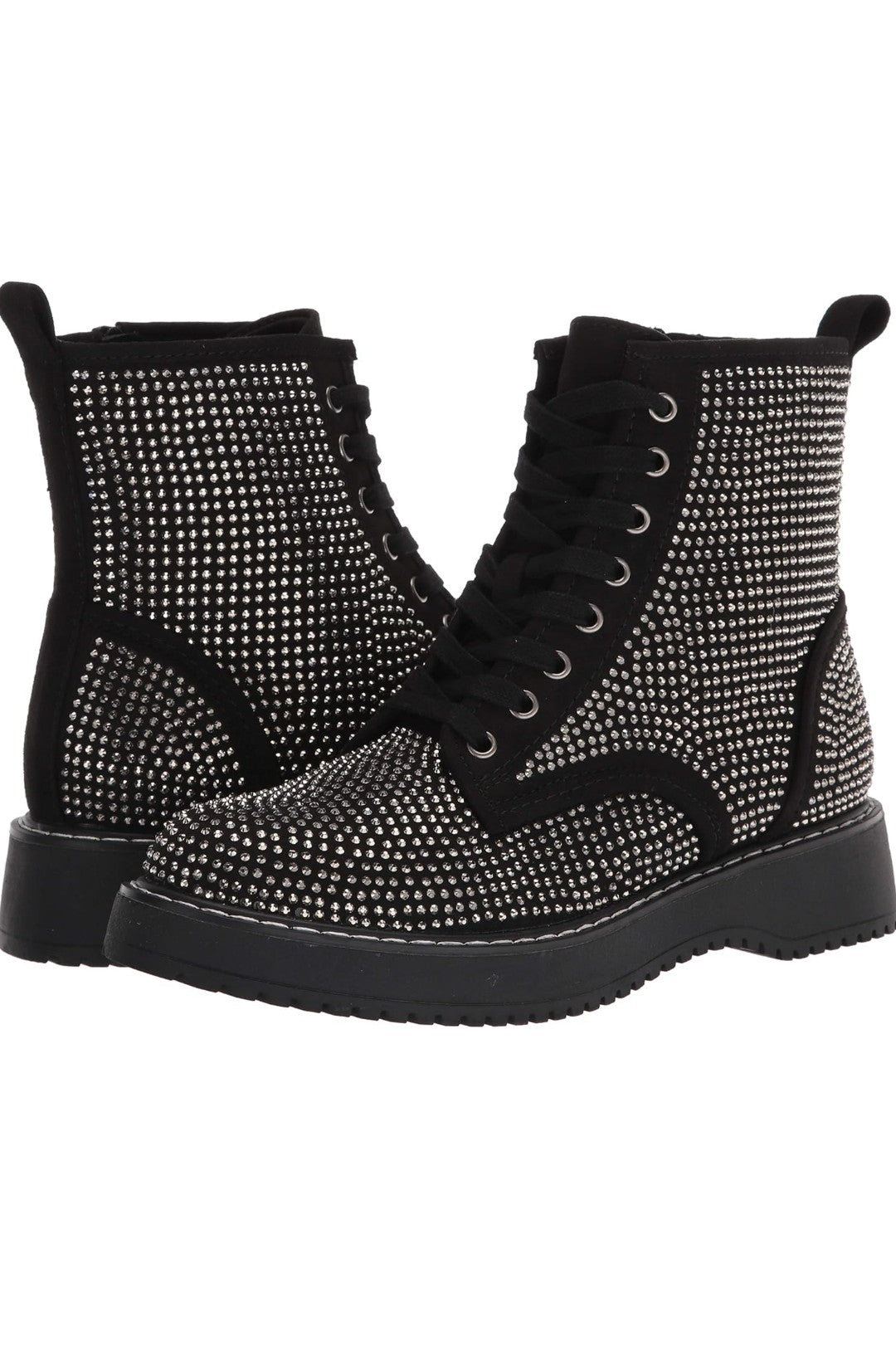 Madden Girl Kurrt Rhinestone Combat Boots Sz 7.5