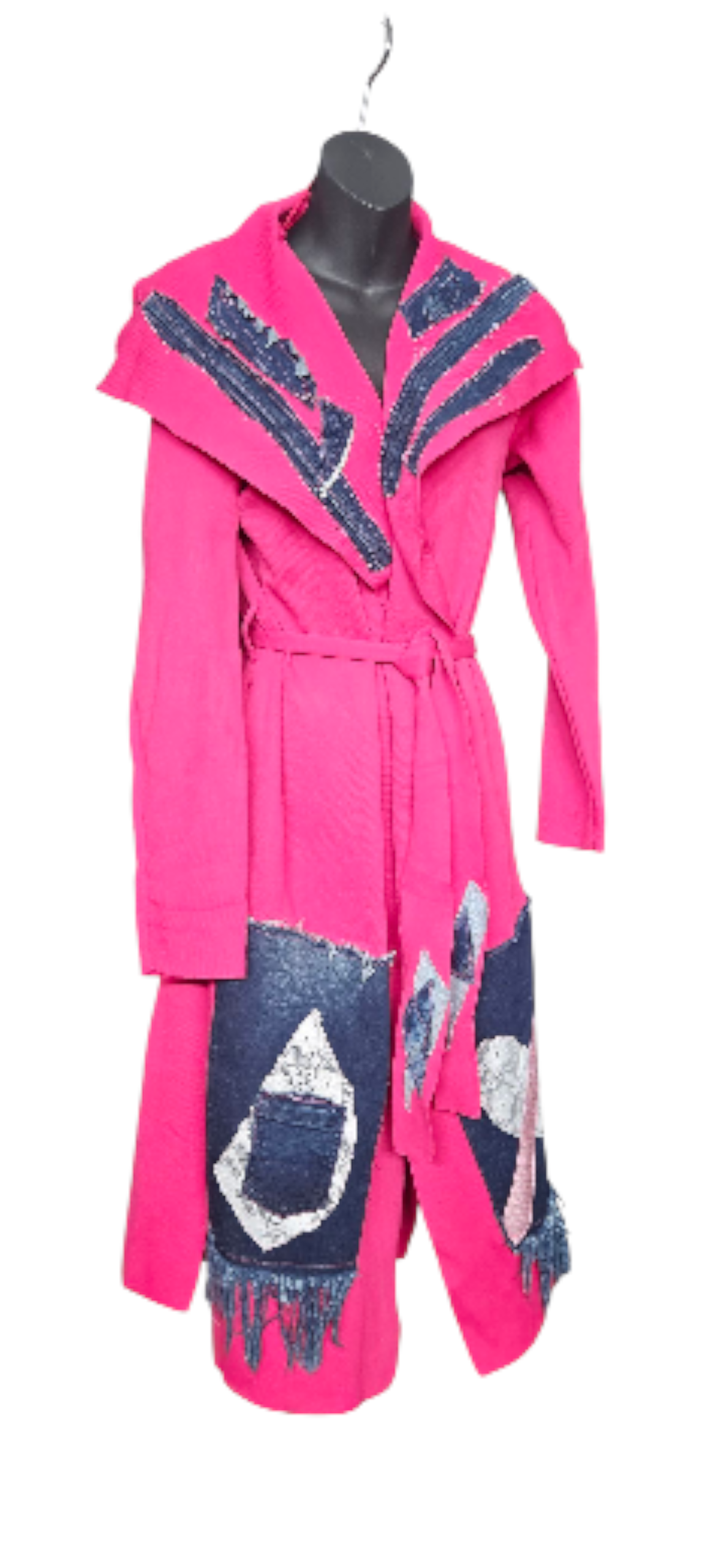 Fushia Cardigan Denim Upcycled