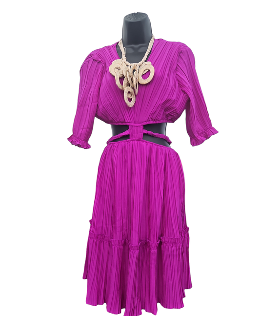 Purple Cutout Crop Dress