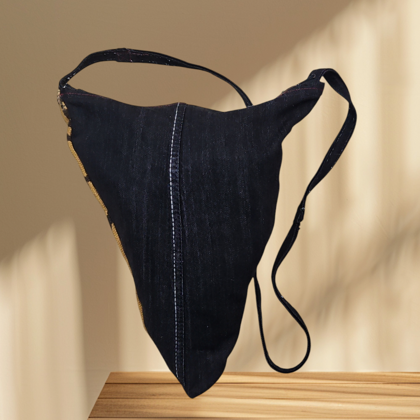 Handmade Mudcloth & Denim Crossbody Bag