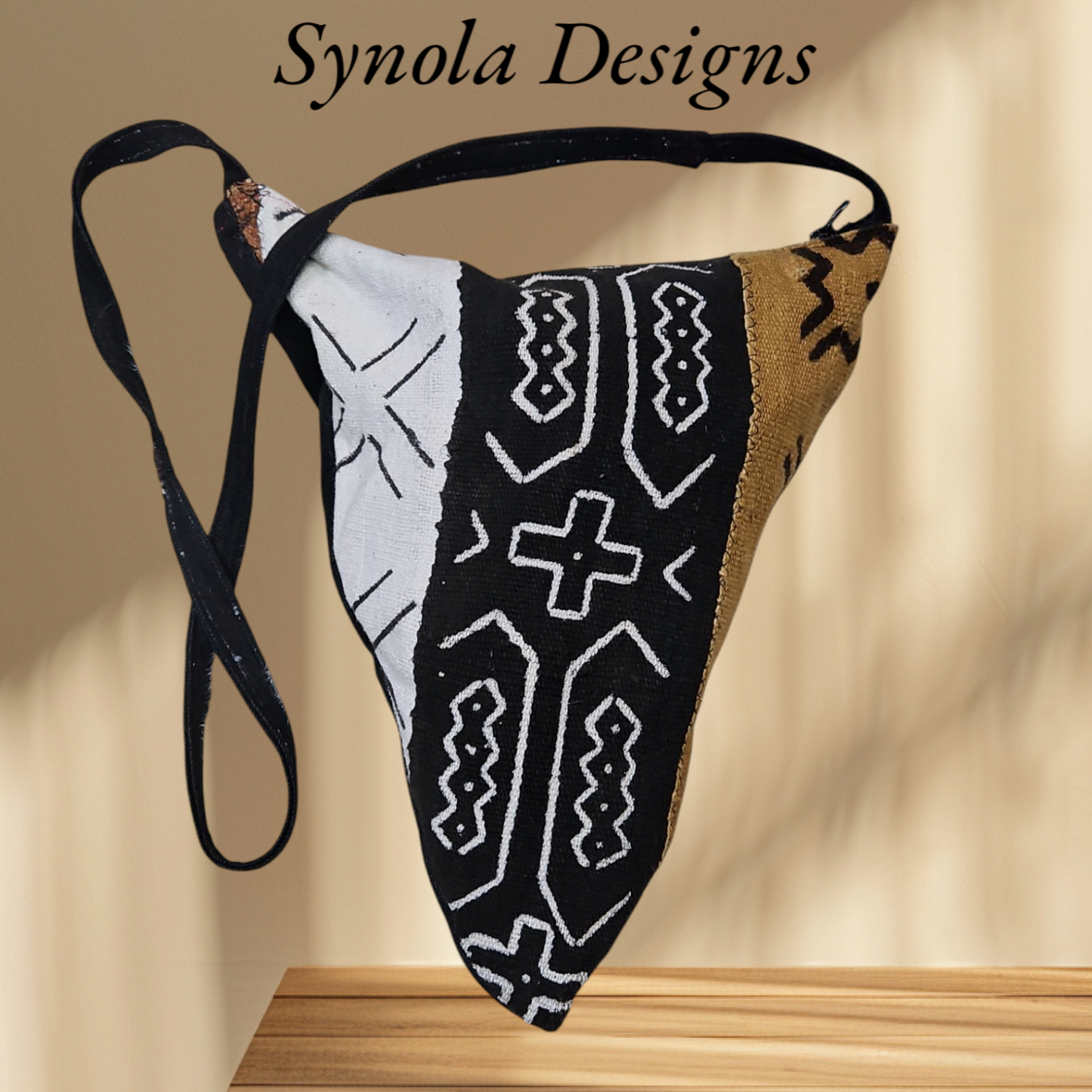 Handmade Mudcloth & Denim Crossbody Bag