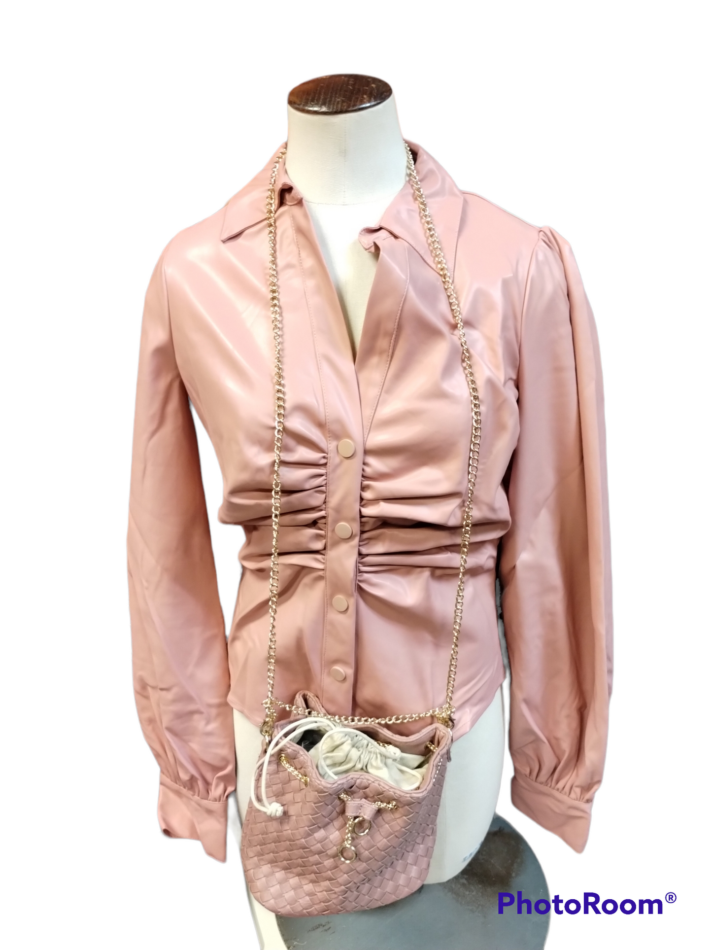 Pink Leather Shirt